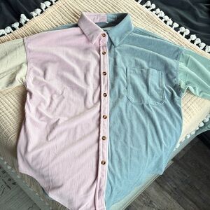 NWOT Multicolor Corduroy Button-Up Shacket 💕